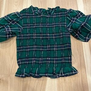 Plaid holiday blouse